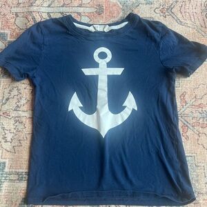 H&M Navy Tee with White Anchor Graphic